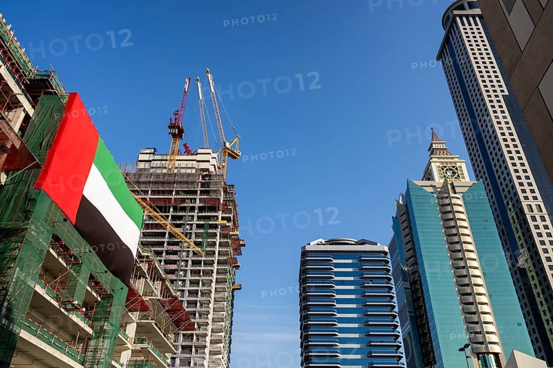 Dubai, Downtown skyscrapers and Sheik Zayed Road, United Arab Emirates, Middle East, Asia