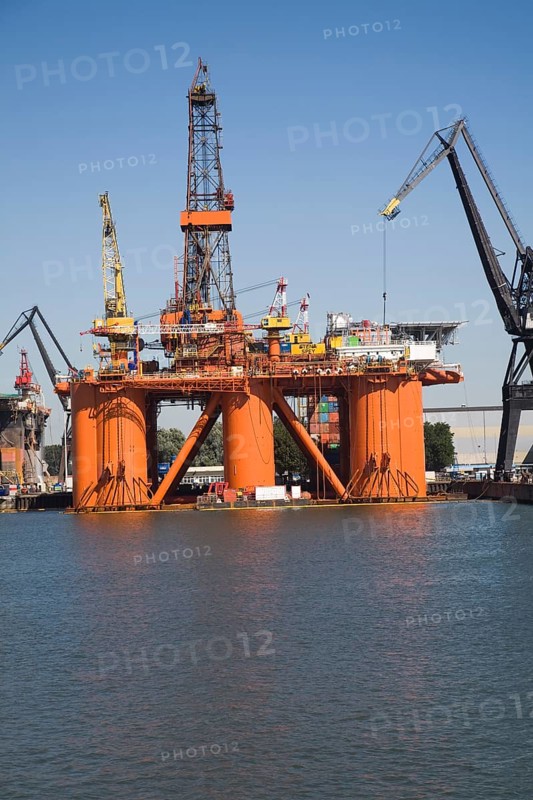 Stena Spey oil rig platform being repaired in Keppel Verome shipyard, Botlek, Port of Rotterdam, Netherlands