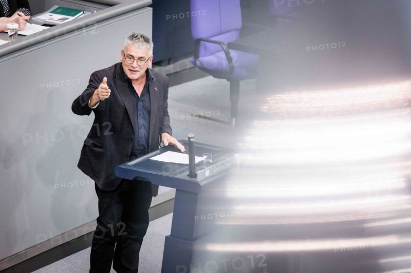 Christian Petry, Member of the German Bundestag (SPD), recorded during a speech on the euro balance sheet in the German Bundestag in Berlin, 22/02/2024