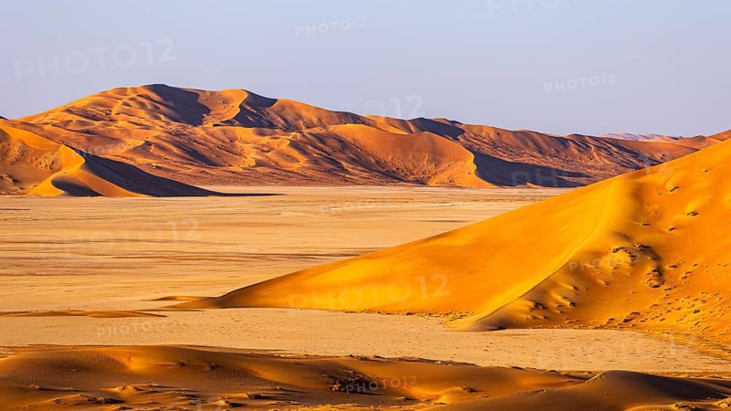 Plain between sand dunes in the Rub al Khali desert, Dhofar province, Arabian Peninsula, Sultanate of Oman