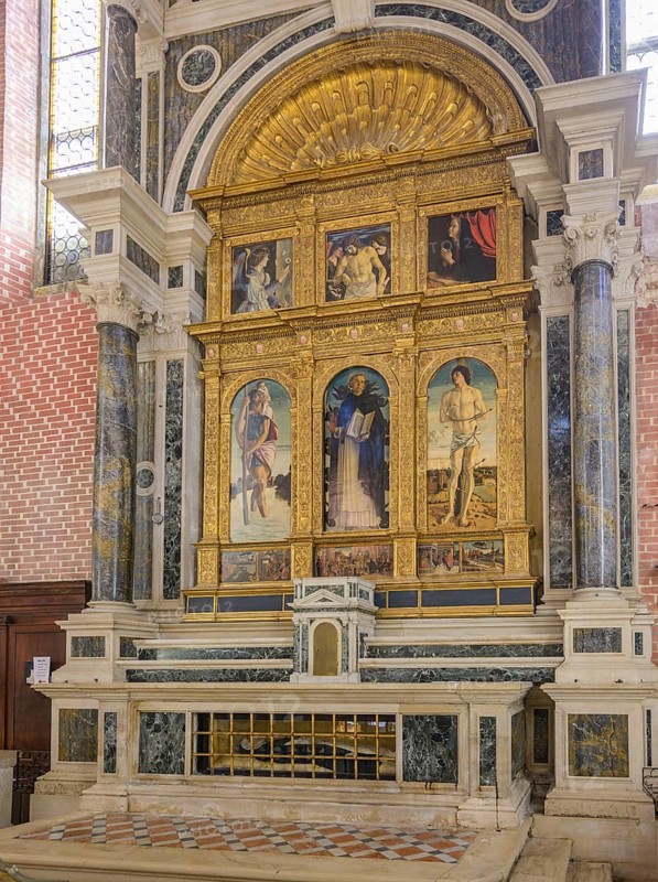 Giovanni Bellini Vincent Ferrer polyptych in the Basilica dei Santi Giovanni e Paolo, Venice, Metropolitan City of Venice, Italy, Europe