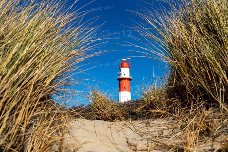 Small Borkum lighthouse, out of service since 2003, still serves as an antenna support for the Ems traffic safety system, North Sea island of Borkum, Lower Saxony, Germany, Europe