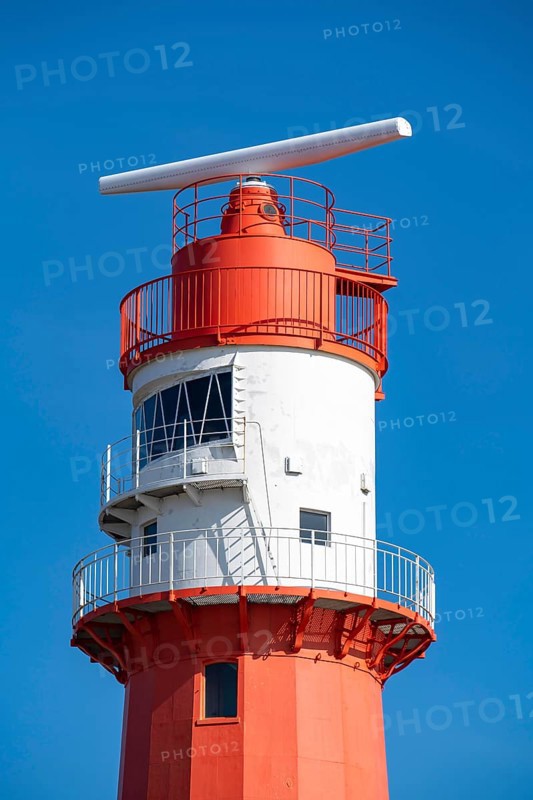 Small Borkum lighthouse, out of service since 2003, still serves as an antenna support for the Ems traffic safety system, North Sea island of Borkum, Lower Saxony, Germany, Europe