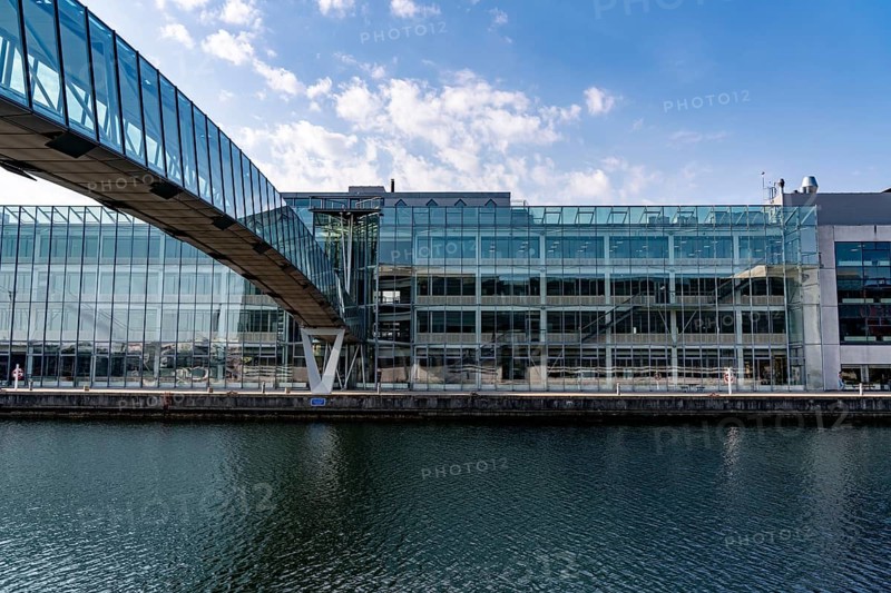 Aalborg University, Sluseholmen neighbourhood, on an artificial island, former industrial area, now a new residential area, with many canals, waterfront living, Copenhagen, Denmark, Europe