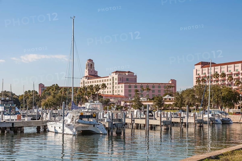 Vinoy Renaissance St. Petersburg Resort & Golf Club with private marina on the downtown St. Petersburg, Florida, USA waterfront
