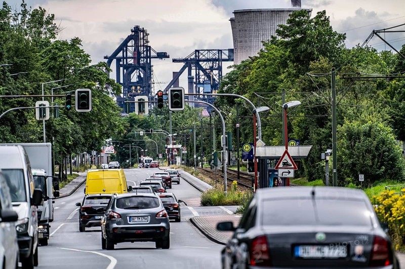 Hüttenwerke Krupp-Mannesmann, HKM in Duisburg-Hüttenheim, 2 blast furnaces, coking plant, Ehinger Straße, North Rhine-Westphalia, Germany, Europe