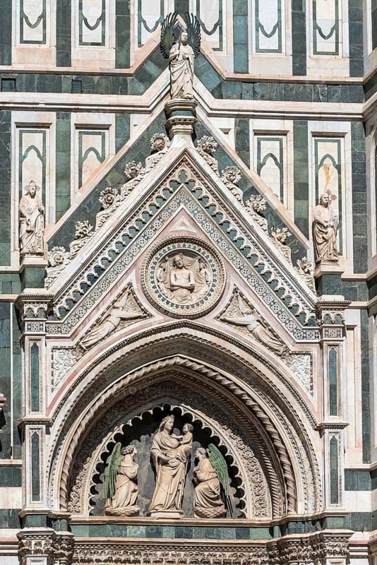 Facade of the Cathedral of Santa Maria del Fiore, Duomo, building, architecture, history, culture, architecture, art, tourism, city trip, Florence, Tuscany, Italy, Europe