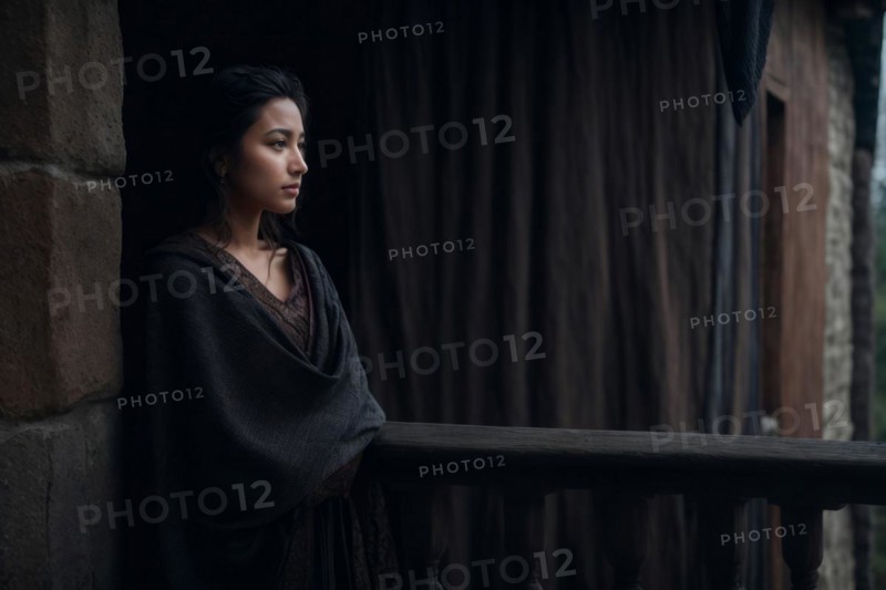A depressed woman woman is staring with vacant look, AI generated