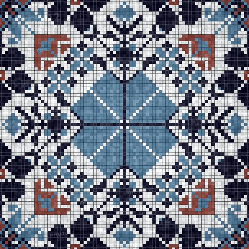 Mosaic tiles background, seamless vector pattern