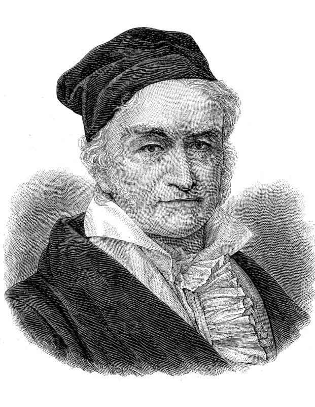 Johann Carl Friedrich Gauss, Carolus Fridericus Gauss, 30 April 1777, 23 February 1855, was a German mathematician, statistician, astronomer, geodesist and physicist, Historical, digital reproduction of an original from the 19th century