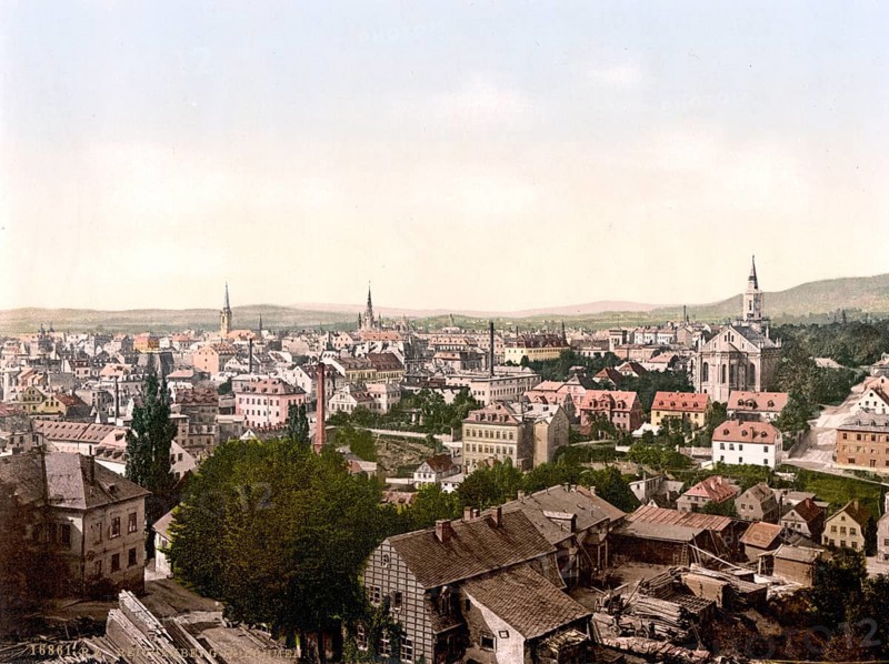 Liberec, Reichenberg, Bohemia, Czech Republic, c. 1890, Historical, digitally restored reproduction from a 19th century original Liberec, Bohemia, Czech Republic, c. 1890, Historical, digitally restored reproduction from a 19th century original, Europe