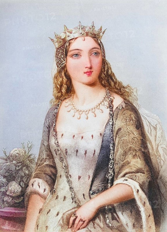 Margaret of Anjou, 1429-1482, Queen of King Henry VI of England. Engraved by W.J.Edwards after A.Bouvier, from the book The Queens of England, Volume I by Sydney Wilmot. Published in London c. 1890, Historical, digitally restored reproduction from a 19th century original, Record date not stated