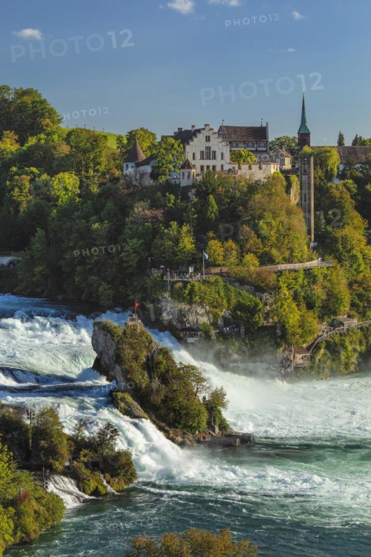 Rhine Falls of Schaffhausen with Laufen Castle, Neuhausen near Schaffhausen, Switzerland, Neuhausen, Canton of Schaffhausen, Switzerland, Europe