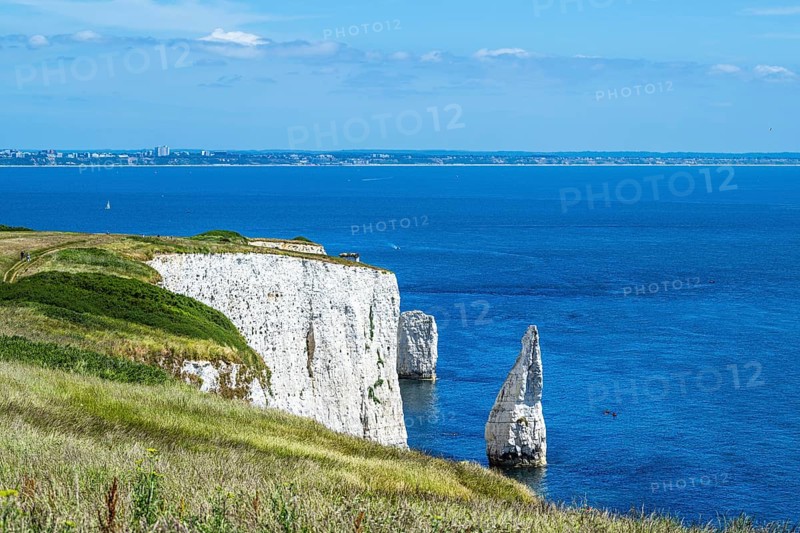 White Cliffs of Old Harry Rocks Jurassic Coast, Dorset Coast, Poole, England, United Kingdom, Europe