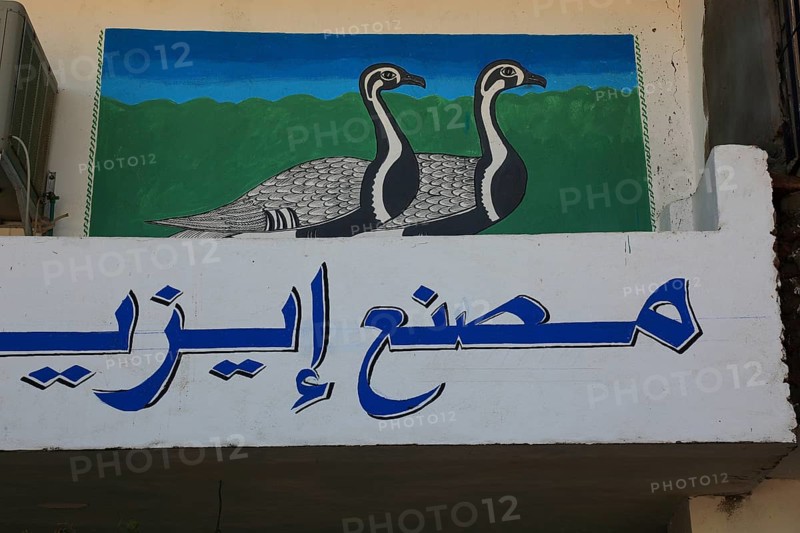 Wall painting at an alabaster factory in Luxor, West Luxor, Africa, Egypt, Africa