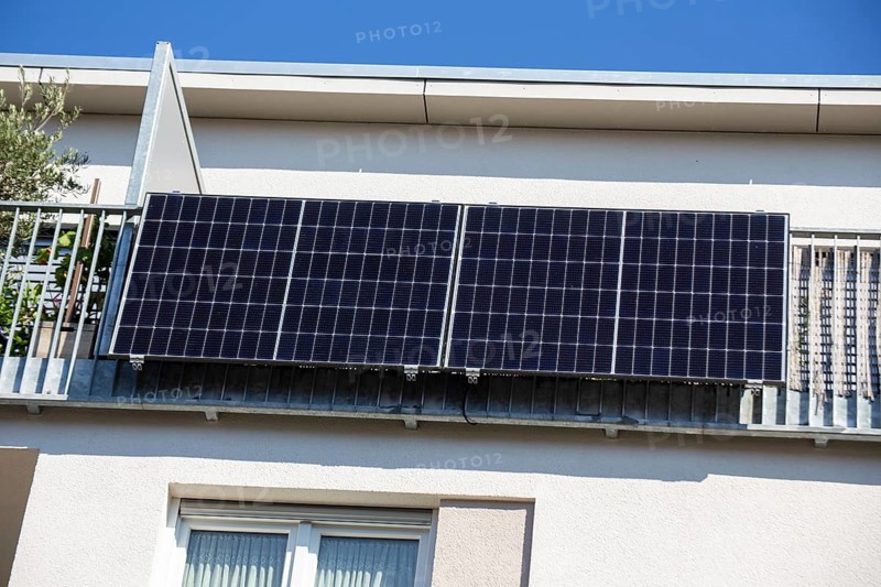 Balcony power station on a new apartment block