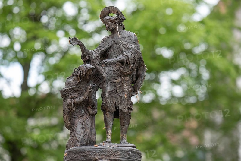 Sculptures on the Gunther Fountain, 2010 Sculptor Joseph Michael Neustifter, Niederaltaich, Lower Bavaria, Bavaria, Germany, Europe