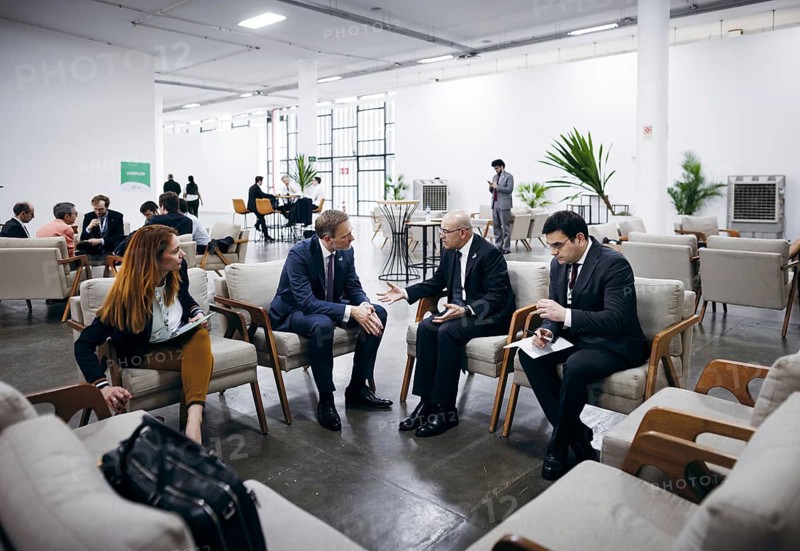 Christian Lindner (FDP), Federal Minister of Finance, meets Mehmet Simsek, Minister of Finance of Turkey for talks at the G20, G7 Finance Ministers and Central Bank Governors Meeting, in Sao Paulo, 28 February 2024. Photographed on behalf of the Federal Ministry of Finance (BMF)