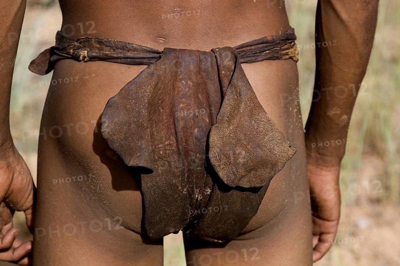 Bushman, Clothing, Traditional loincloth made of springbok leather, Africa, Namibia, Africa