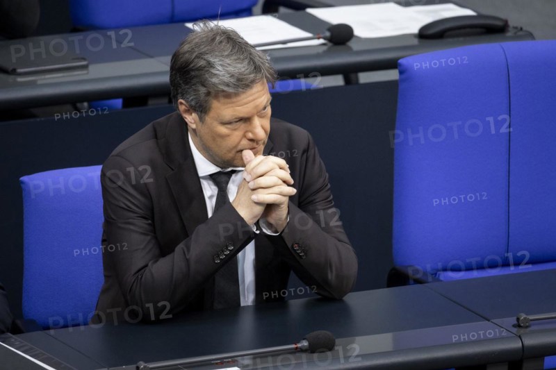 Robert Habeck (Alliance 90/The Greens), Federal Minister for Economic Affairs and Climate Protection and Vice-Chancellor, pictured in the German Bundestag in Berlin, 15 March 2024
