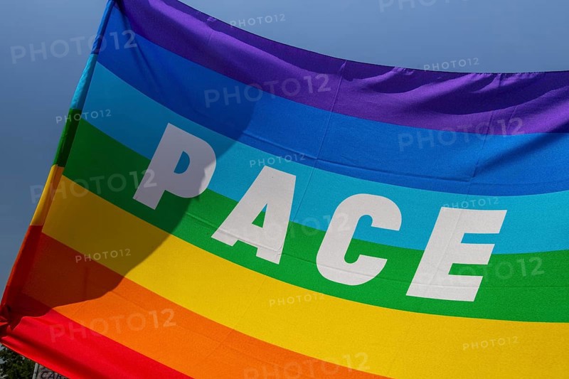 Peace flag with the inscription PACE