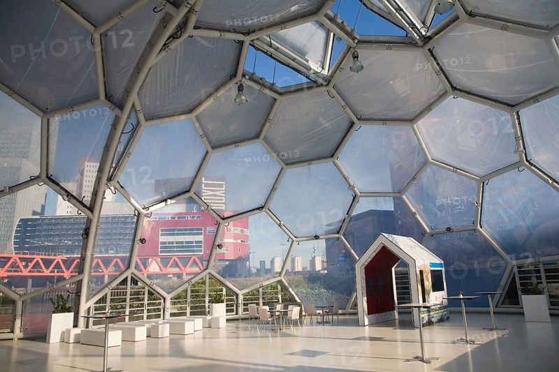 The Floating Pavilion experiment in sustainable architecture and Climate Proof Development, Rotterdam, Netherlands designed by Deltasync and PublicDomain Architects