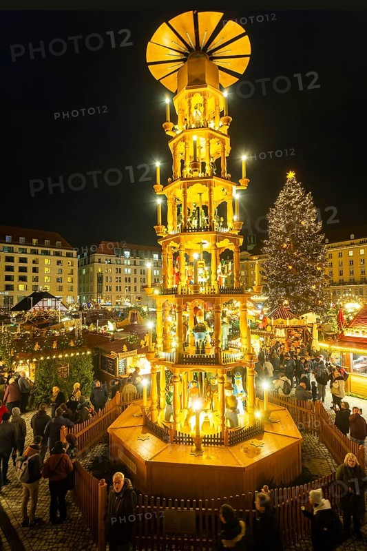 The Dresden Striezelmarkt is a Christmas market in Dresden. It has been held in Advent since 1434, usually on the Altmarkt square, and attracts an average of around two million visitors every year. It is the oldest certified Christmas market in Germany, Dresden, Saxony, Germany, Europe