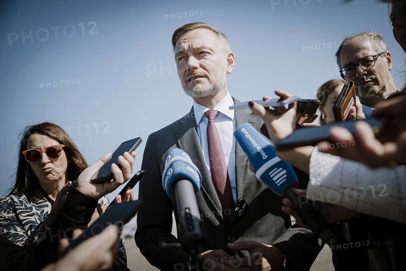 Christian Lindner (FDP), Federal Minister of Finance, photographed during a press statement in front of departure from New York to Washington DC, in New York City, 23 October 2024. Photographed on behalf of the Federal Ministry of Finance