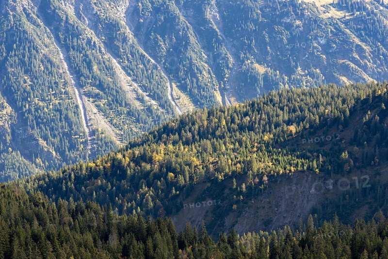 Autumn in the Allgäu, mountain panorama from Fellhorn to Stillachtal, Allgäu Alps, Allgäu, Bavaria, Germany, Europe