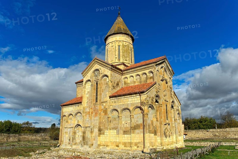 Three-aisled cross-domed church of Samtavisi, view from south-east, Georgia, Asia