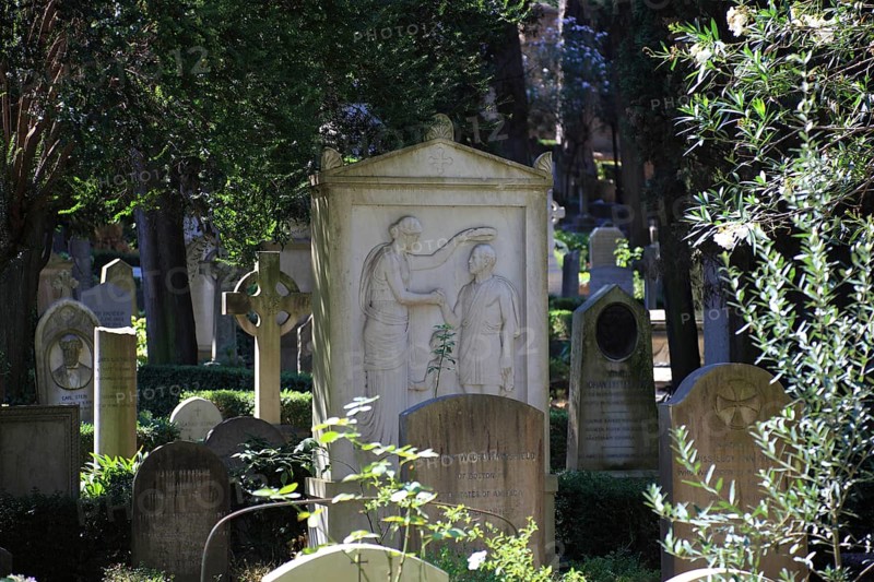 The Protestant Cemetery, Cimitero acattolico, also known as Cimitero degli Inglesi or Cimitero dei protestanti, famous cemetery in the Testaccio district, Rome, Italy, Europe