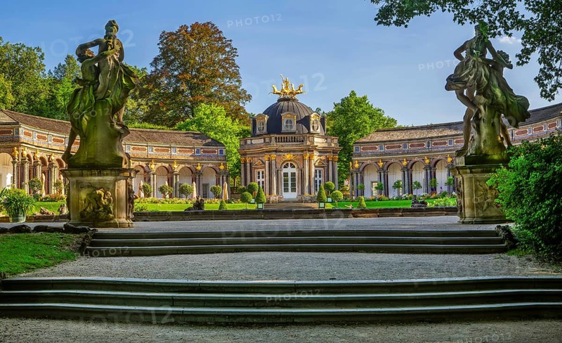 New Palace with Temple of the Sun in the Hermitage Palace Park, Bayreuth, Upper Franconia, Franconia, Bavaria, Germany, Europe