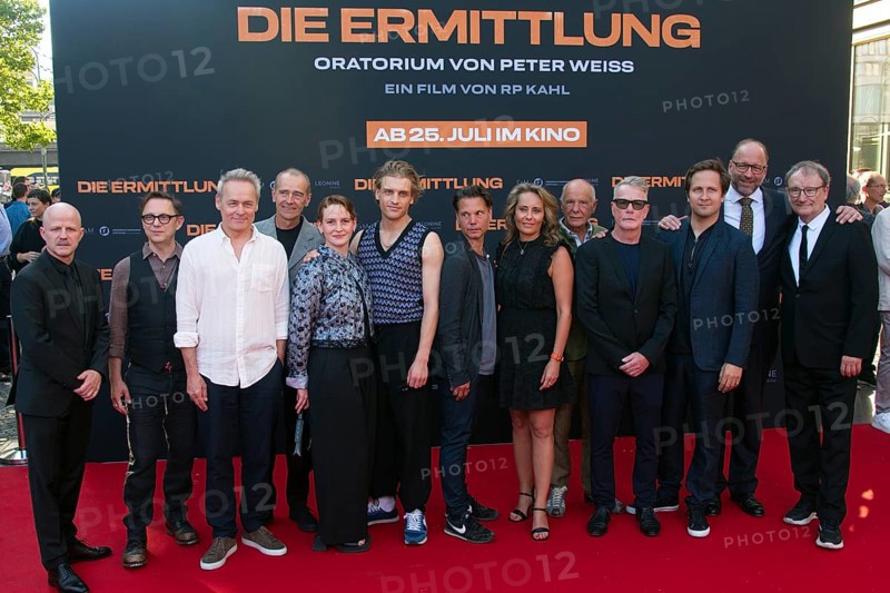 RP Kahl, Arndt Schwering-Sohnrey, Marcel Hansema, Robert Mika, Eva Maria Jost, Nico Ehrenteit, Marek Harloff, Nadja Weiß, Thomas Meinhardt, Thomas Ranft, Lasse Myhr, Alexander von Dülmen, Rainer Bock, DIE ERMITTLUNG, Photo Call at the red carpet for the Berlin premiere at ZOO Palast, Berlin, 16 July 2024