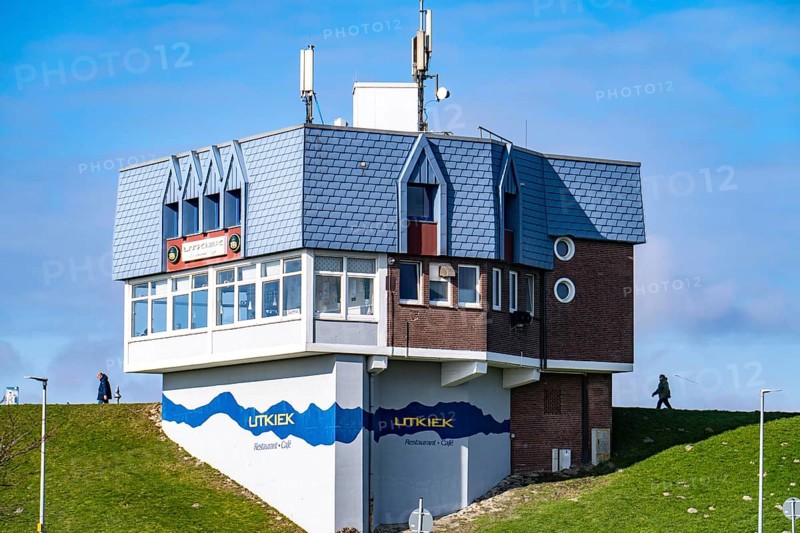 Dyke walk on the East Frisian coast near Norddeich, Lower Saxony, Germany, Europe