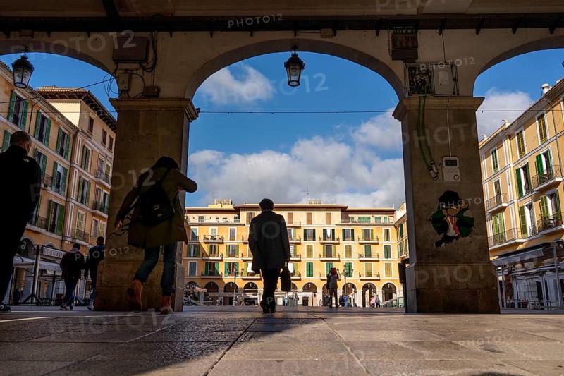 Plaça Major, square in the old town centre of Palma de Majorca, Majorca, Spain, Europe