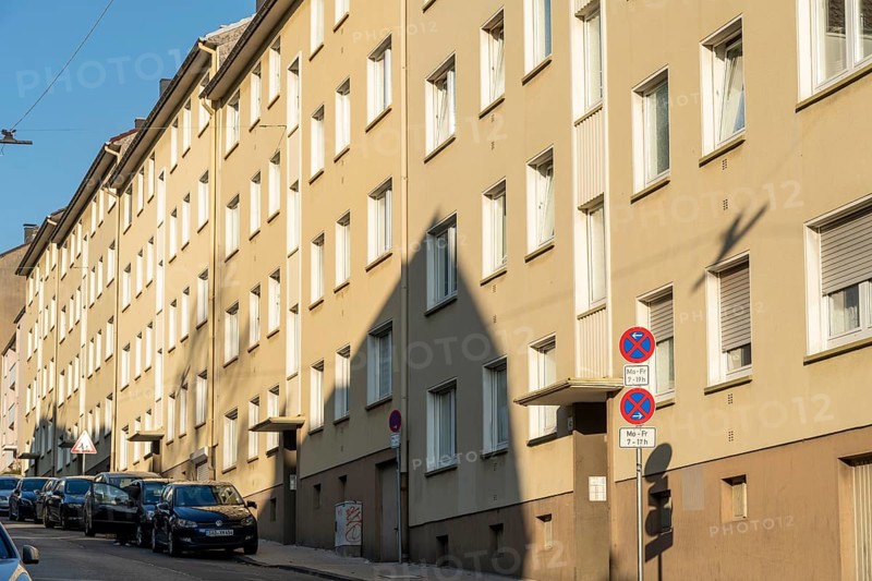 Row of houses, similar facade of apartment blocks, in Wuppertal, North Rhine-Westphalia, Germany, Europe
