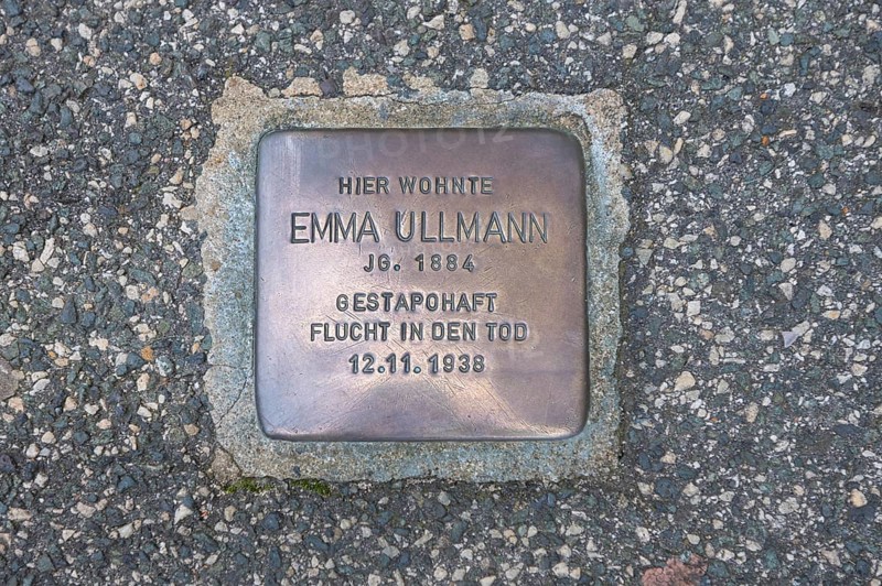Stumbling stone, remembrance of Jewish fellow citizens who were persecuted, murdered and deported by National Socialism during the Nazi era, Schnaittach, Middle Franconia, Bavaria, Germany, Europe