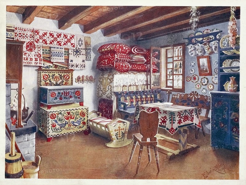 Furniture around the turn of the century 1900, Austro-Hungarian peasant furniture (1910, 1911), Austro-Hungarian peasant furniture (1910, 1911) .jpg