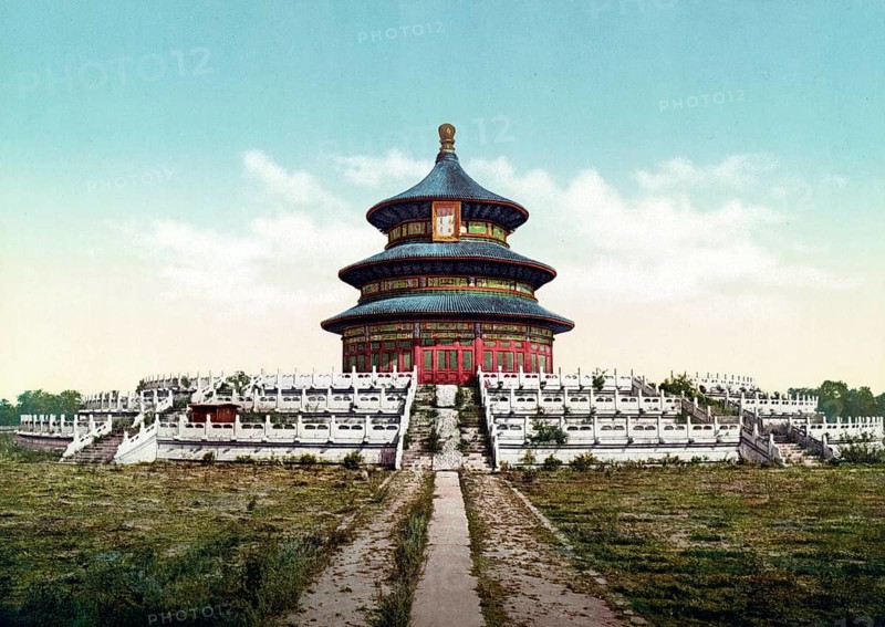 The Temple of Heaven, Beijing, China, 1890, Historic, digitally restored reproduction from a 19th century original, The Temple of Heaven, Beijing, Historic, digitally restored reproduction from a 19th century original, Asia