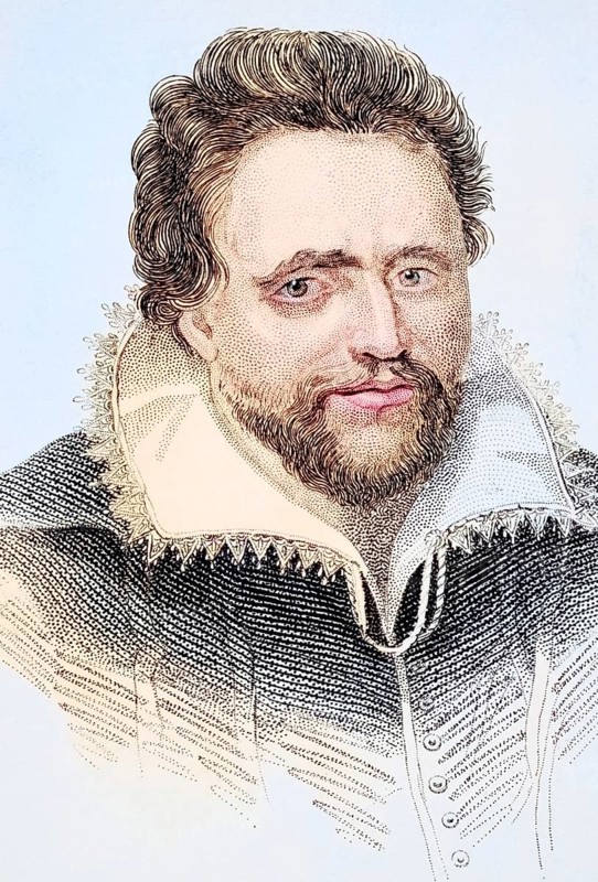 Ben Jonson alias Benjamin Jonson, 1572-1637, English Jacobean playwright, lyricist and literary critic, illustration from Old England's Worthies, published around 1880, Historical, digitally restored reproduction from a 19th century original, Record date not stated