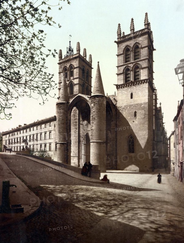 Montpellier. Cathedrale et Faculte de Medecine, France, c. 1890, Historic, digitally restored reproduction from a 19th century original, Europe
