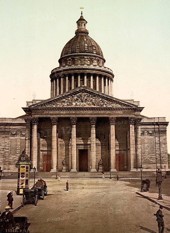Pantheon on the Hill of St Genoveva, the National Hall of Fame, Paris, France, 1890, Historical, digitally restored reproduction from a 19th century original, Record date not stated, Europe