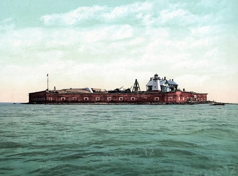 Fort Sumter, Charleston, South Carolina, United States of America, USA, digitally restored reproduction from a 19th century original, record date not stated, United States of America, digitally restored reproduction from a 19th century original, record date not stated, North America