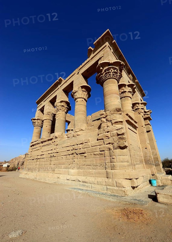 Temple of Isis, Temple of Isis of Philae on the island of Agilkia, Temple of Isis, Kiosk of Trajan, part of the temple complex, Africa, Upper Egypt, Egypt, Africa