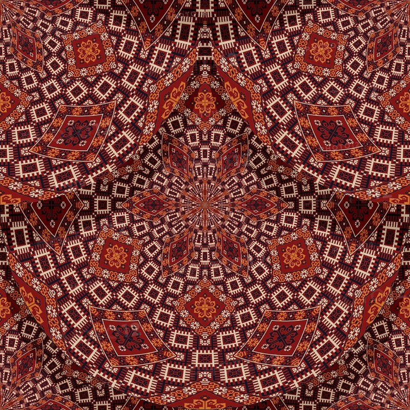 Seamless Latvian embroidery circular pattern, vector template for your design