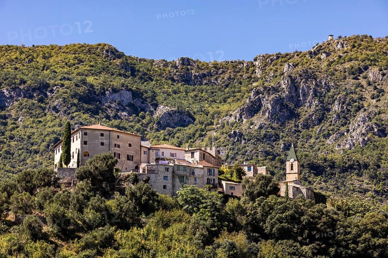 Mountain village of Gorbio near Menton, Côte d'Azur, Provence-Alpes-Côte d'Azur, France, Europe