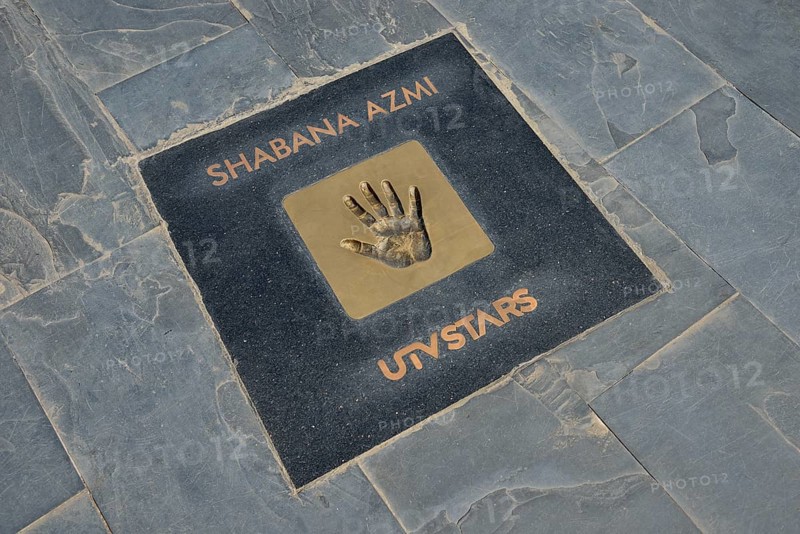 Handprint of Bollywood actress Shabana Azmi at the Walk of the Stars, Land's End, Mumbai, Maharashtra, India, Asia