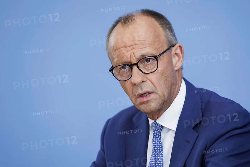 Friedrich Merz, CDU party chairman, at the Federal Press Conference on the consequences of Solingen. Berlin, 27.08.2024