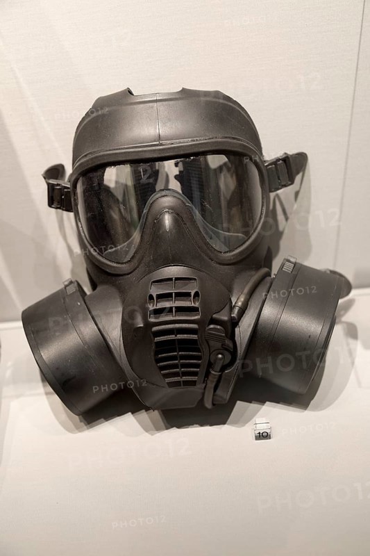Respirator used by armed forces, REME museum, MOD Lyneham, Wiltshire, England, UK