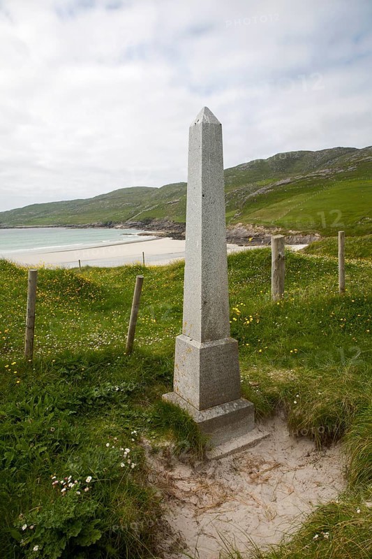 Memorial to the loss of life from the shipwreck of the Annie Jane emigrant ship wrecked in 1853, Vatersay Island, Barra, Outer Hebrides, Scotland, UK